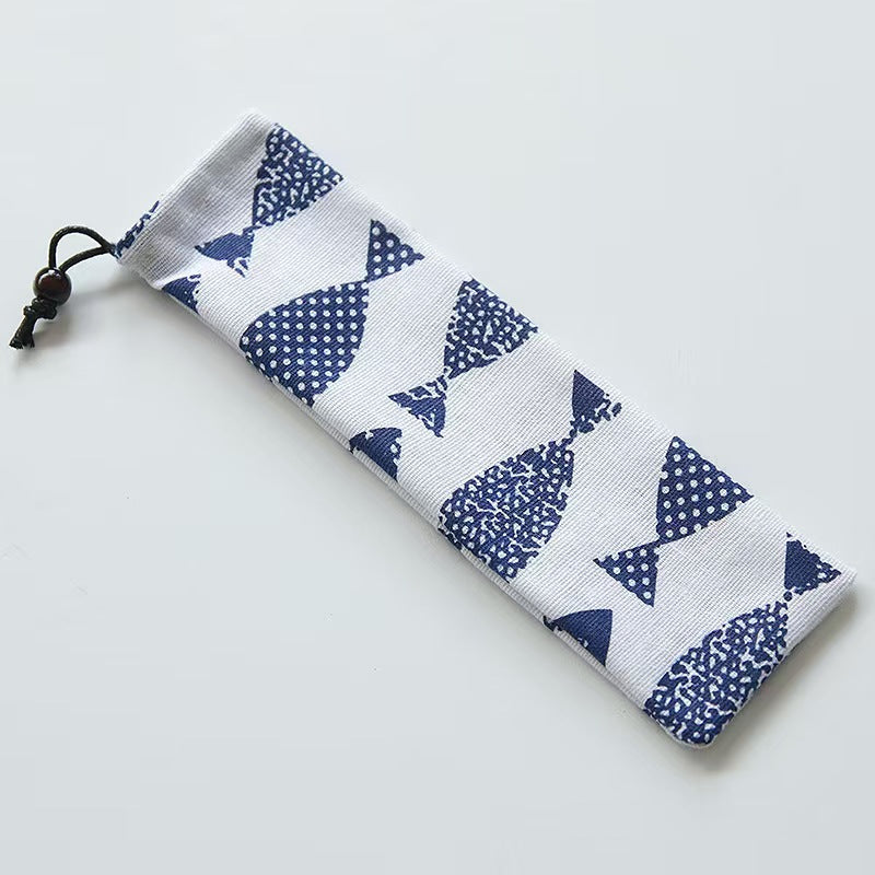 Japanese Style Cotton Linen Cutlery Pouch