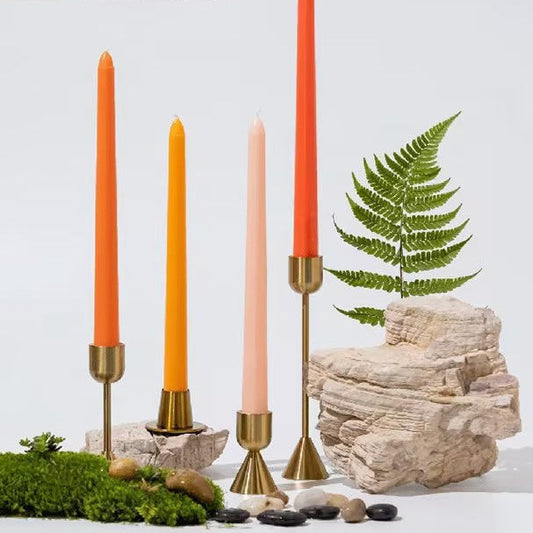 10” Colored Taper Candles, Smokeless Paraffin, 25cm – Set of 4