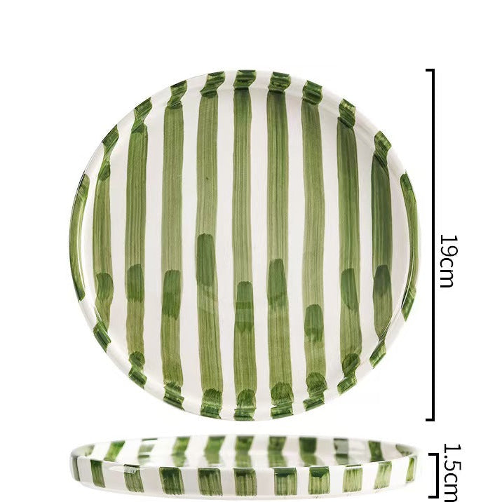 Minimalist European Striped Ceramic Cup and Saucer Set