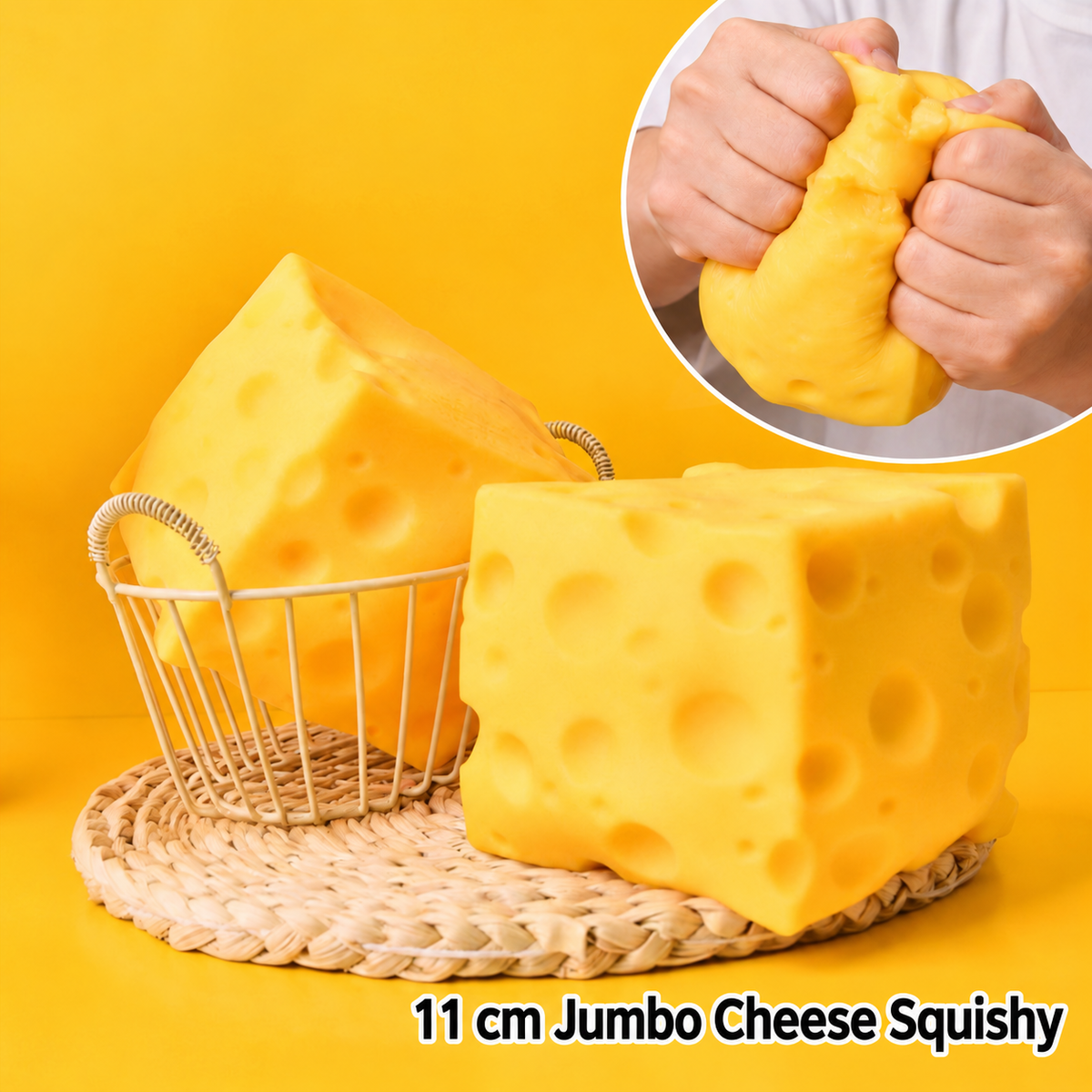 Jumbo 11 cm Cheese Squishy TPR Squeeze Toy