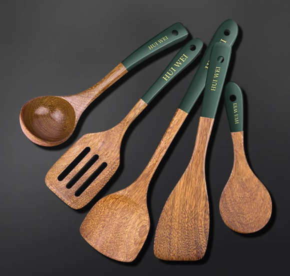 Natural Wooden Cooking Utensil Set – 3 Piece Kitchen Tools