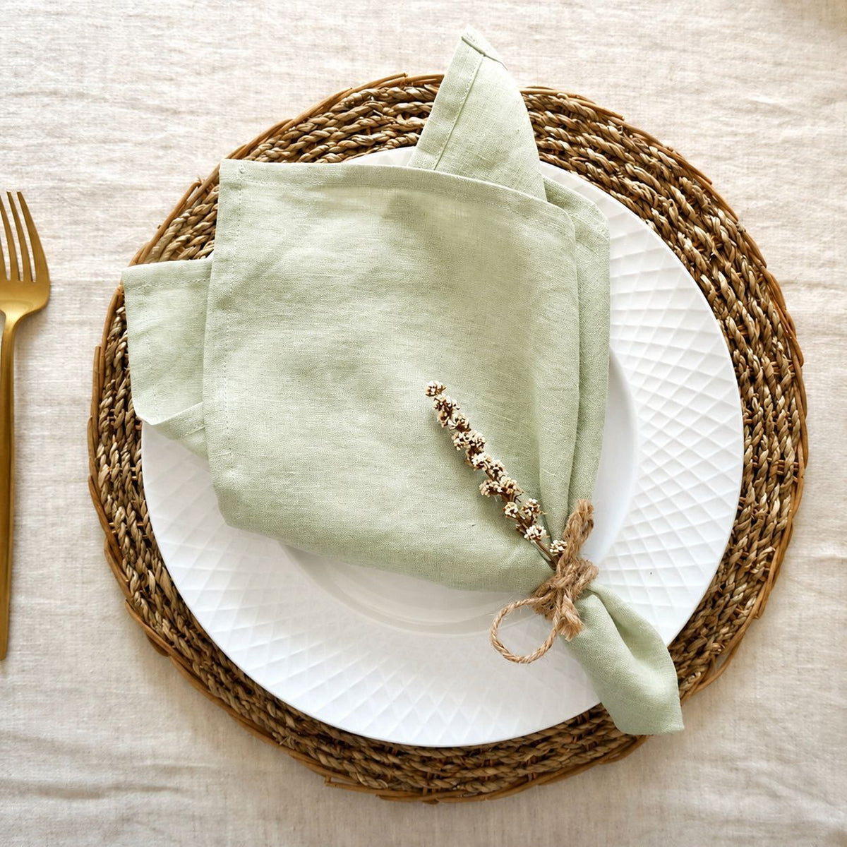 Linen Napkins for Effortlessly Elegant Dining, 34 x 34 cm Cloth Napkins in Earthy Colors