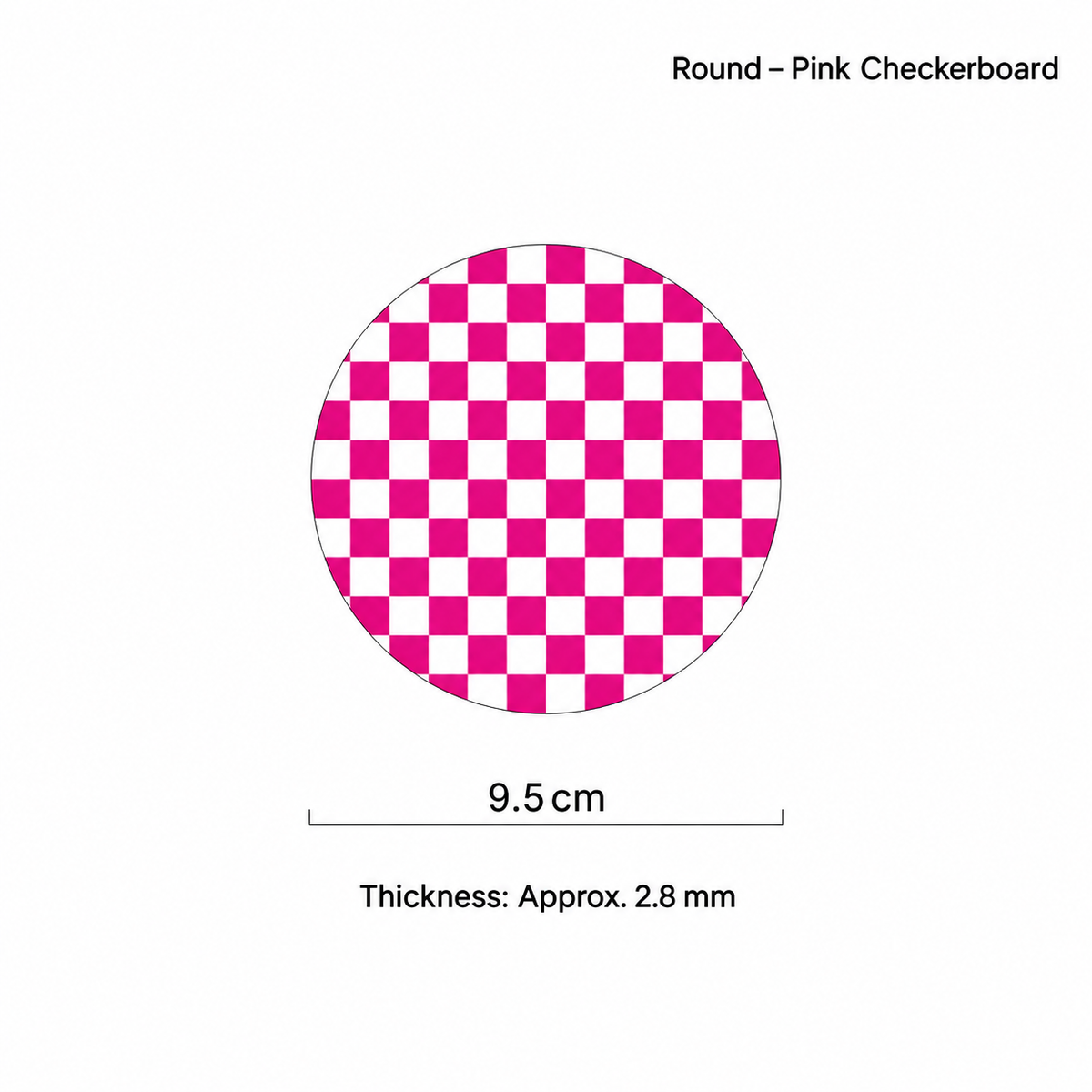 Round Checkerboard Acrylic Coaster – Colorful Drink Mat
