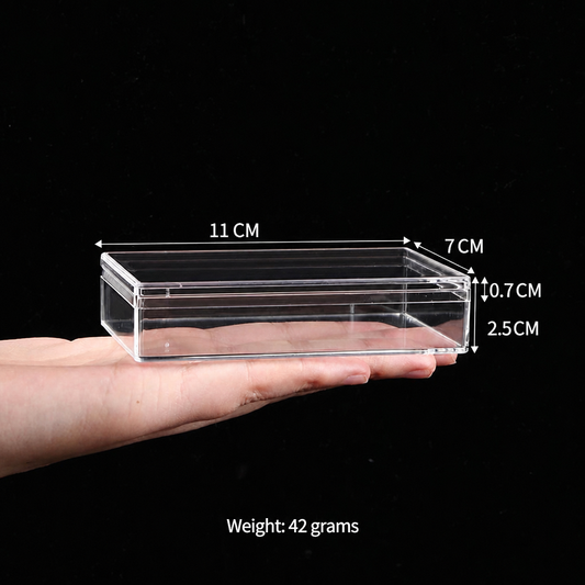Clear Rectangular Plastic Storage Container with Lid, Food-Grade PS Box