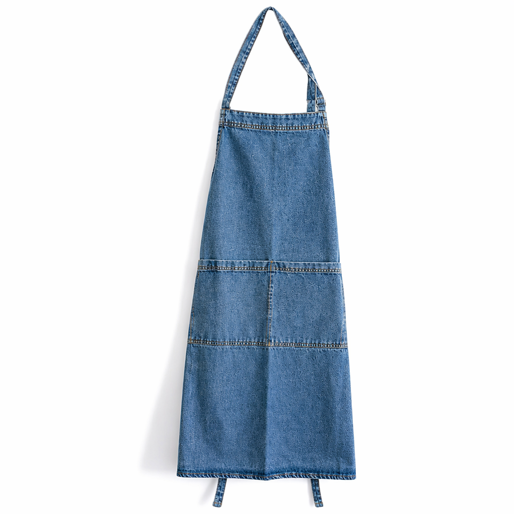Denim Apron for Kitchen, Adjustable Multipurpose Work Apron with Pockets