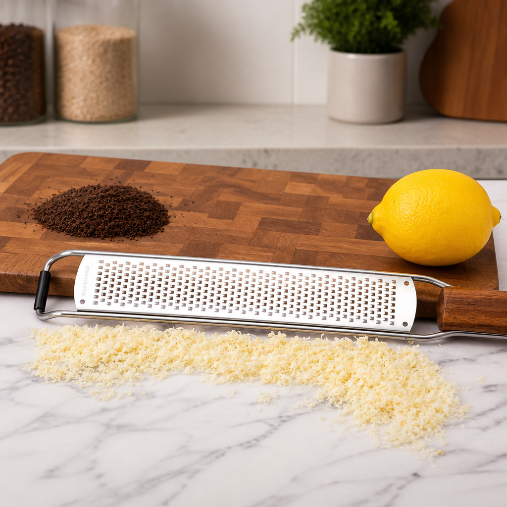 Stainless Steel Cheese Peeler with Ergonomic Wood Handle