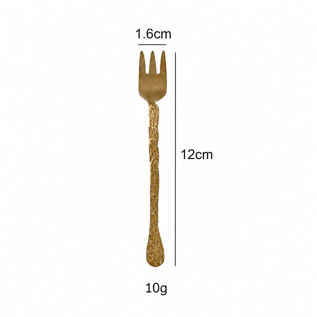 304 Stainless Steel Vintage Tree Bark Texture Spoon/Fork, Single Piece