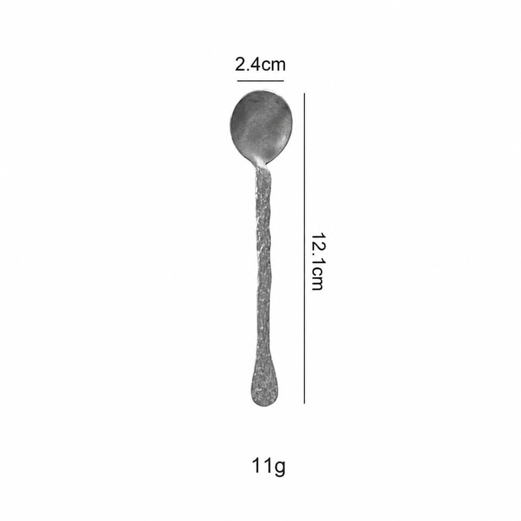 304 Stainless Steel Vintage Tree Bark Texture Spoon/Fork, Single Piece