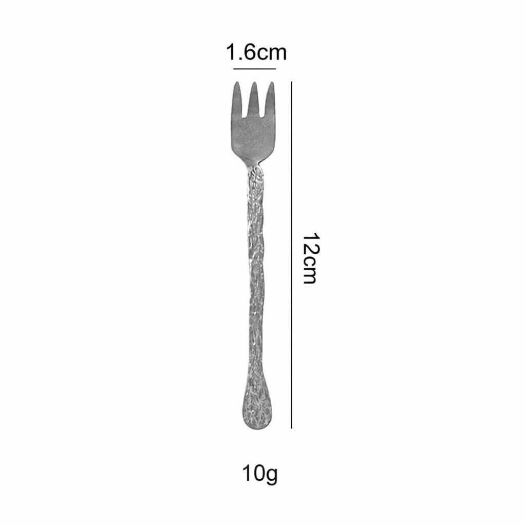 304 Stainless Steel Vintage Tree Bark Texture Spoon/Fork, Single Piece
