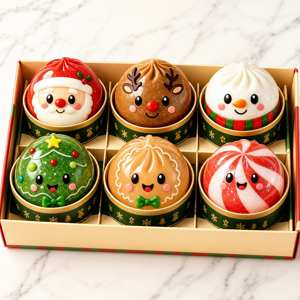 Christmas Dumpling Blind Box Squishy – Cute Holiday Stress Relief Toy for Christmas Gifts, Stocking Stuffers & Party Favors