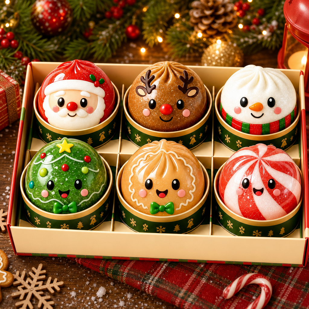 Christmas Dumpling Blind Box Squishy – Cute Holiday Stress Relief Toy for Christmas Gifts, Stocking Stuffers & Party Favors