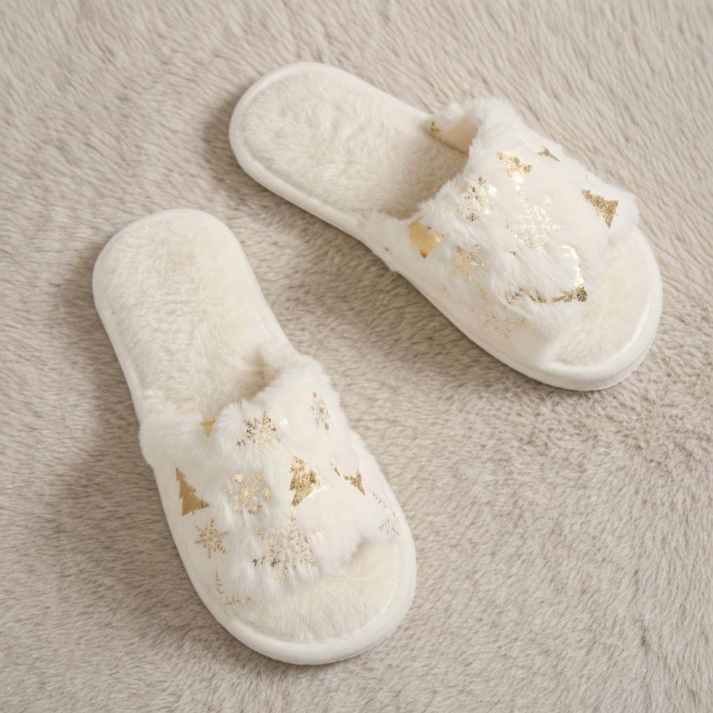 Women’s Plush House Slippers Warm Closed Toe Non-Slip Indoor Slippers for Fall Winter and Spring