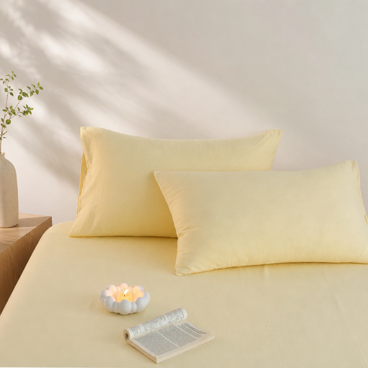 ashed Cotton Pillowcase – Soft Breathable Easy Care Pillow Cover