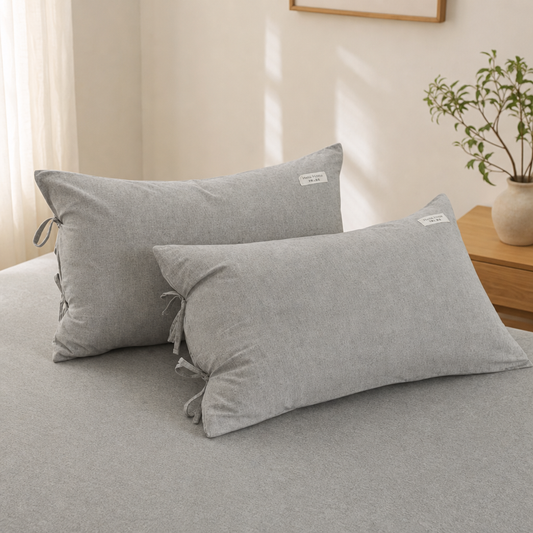 Cotton Linen Blend Pillowcase โ 90% Cotton 10% Linen Solid Color Pillow Cover