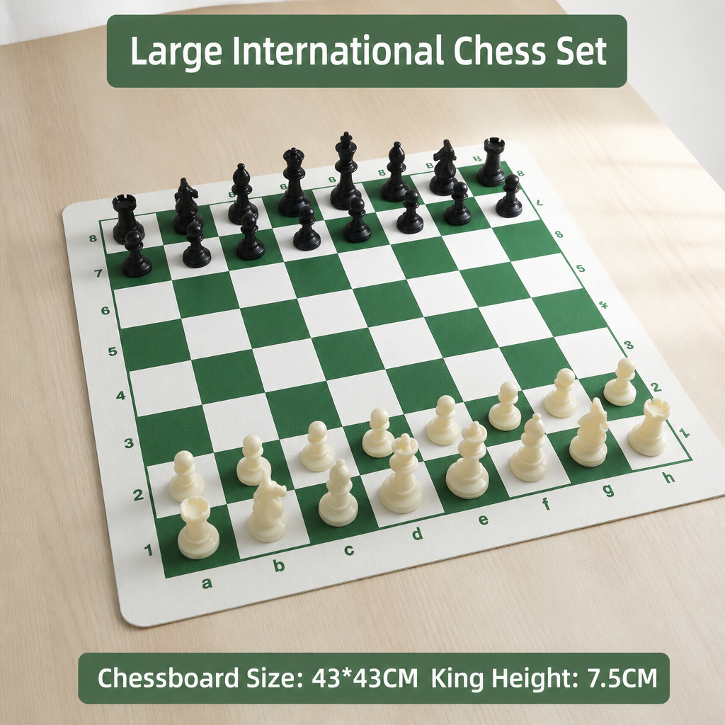 Portable Folding Chess Board Mat – PVC Leather Travel Chess Pad