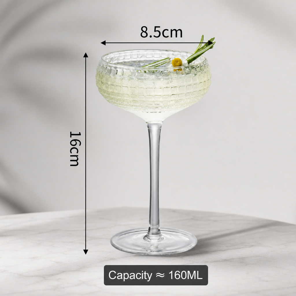 Creative Elevated Glass Cup Unique Design Decorative Drinking Glass Modern Tableware