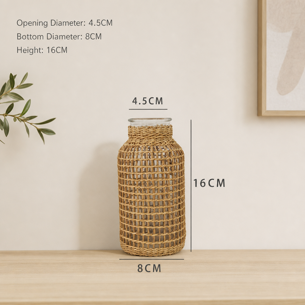 Woven Vase-Boho Natural Grass Planter