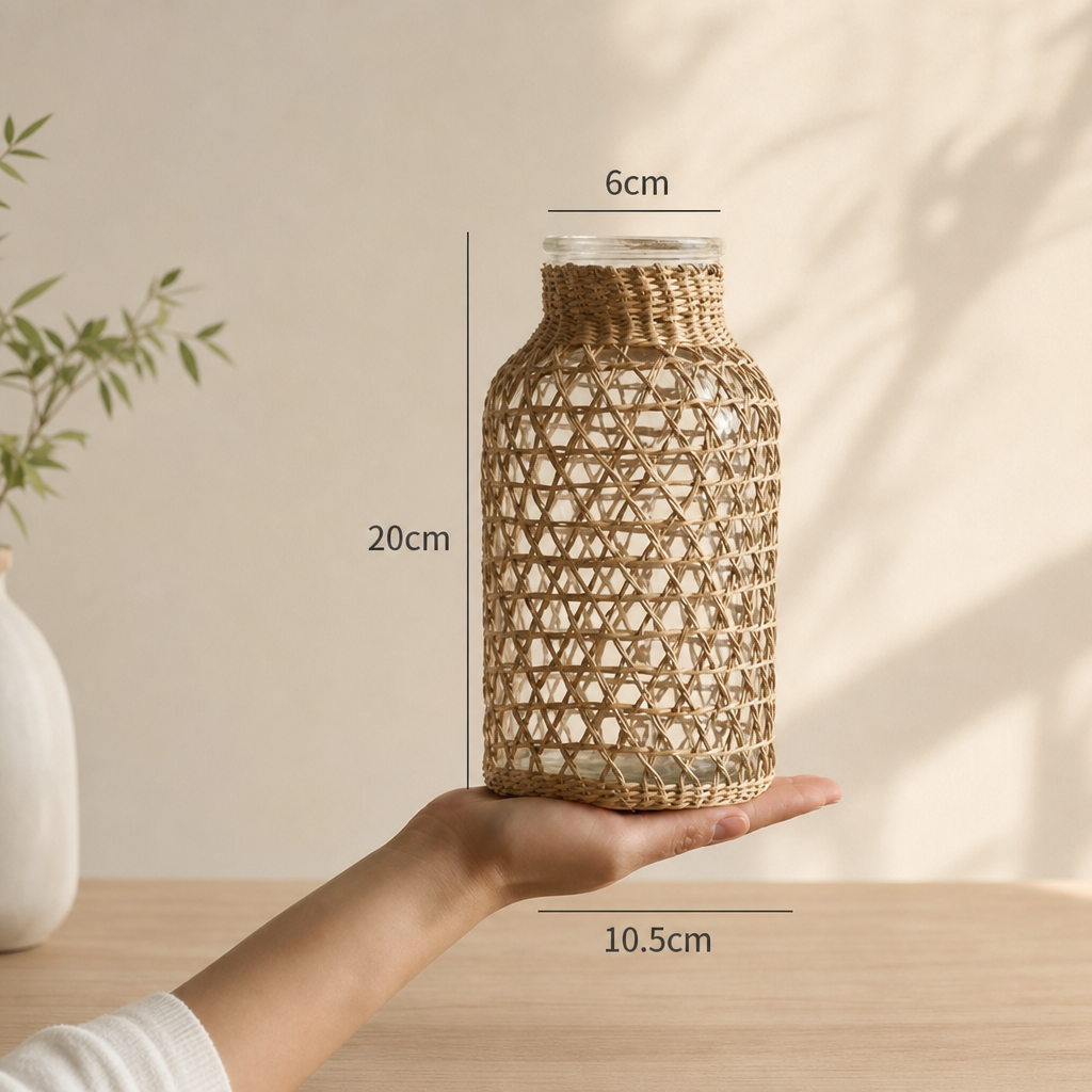 Woven Vase-Boho Natural Grass Planter