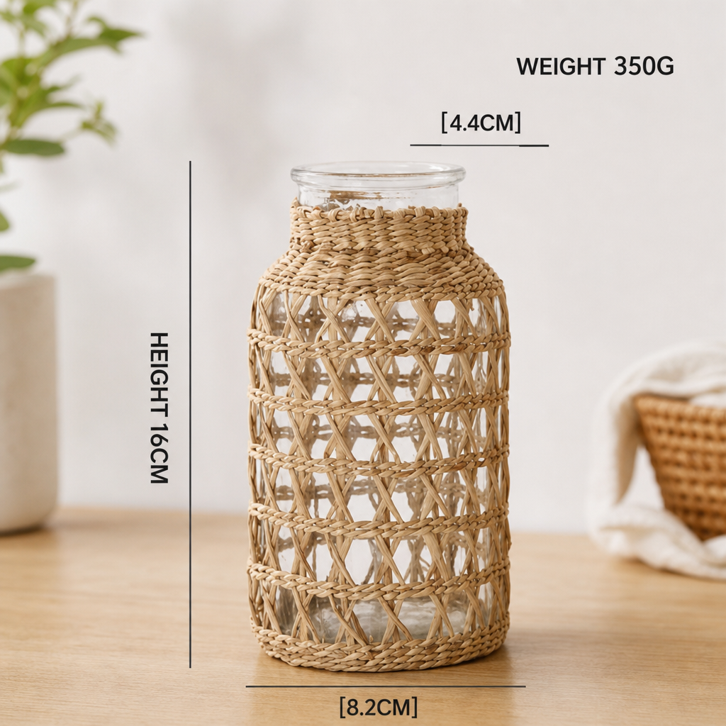 Woven Vase-Boho Natural Grass Planter