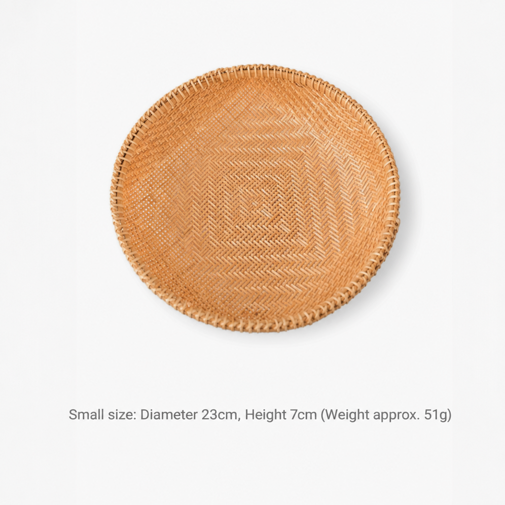 Woven Bamboo Tray – Round Handwoven Basket