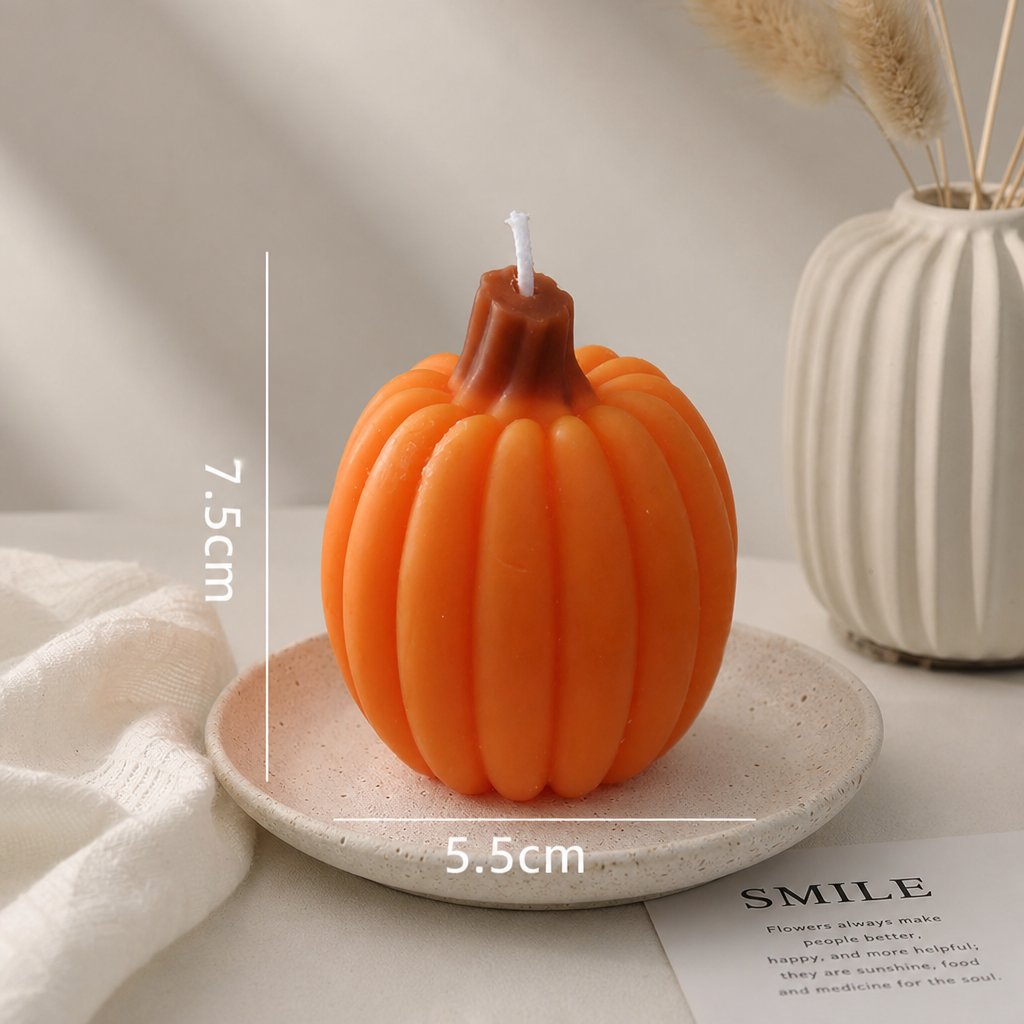 Halloween Pumpkin Scented Candle – Handmade Pumpkin Shaped Decorative Candle