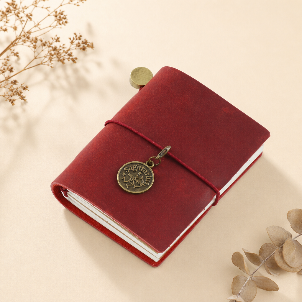 Mini Leather Travel Notebook – Refillable Pocket Journal with 2 Inserts