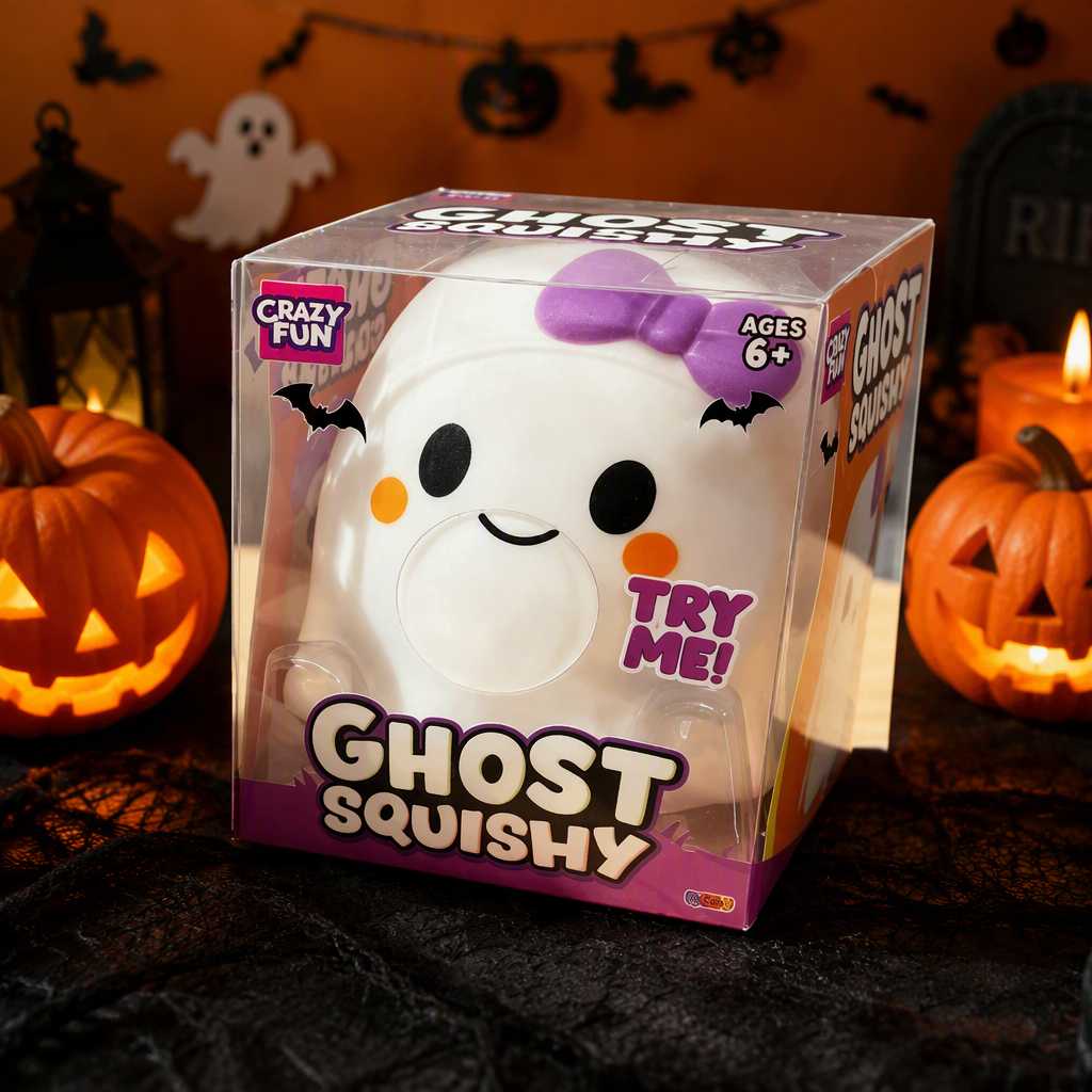 Halloween Ghost Squishy Toy – TPR Stress Relief Squeeze Toy