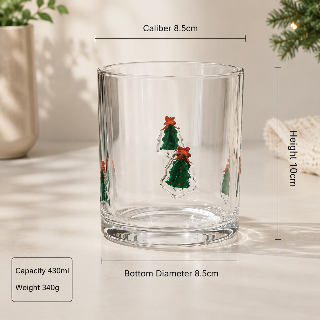 Hand Painted Christmas Glass Tumbler
