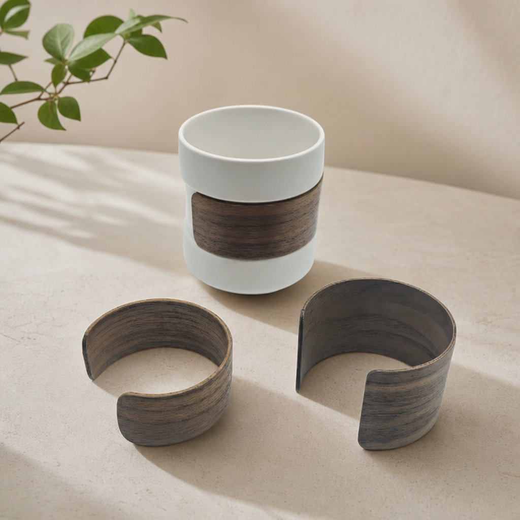 Black Walnut Wood Cup Sleeve Heat Resistant Coffee Cup Protector