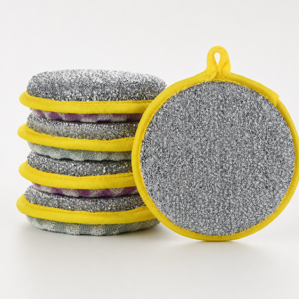 Stainless Steel Scrubber Sponge Kitchen Cleaning Pad Dishwashing Scrubber