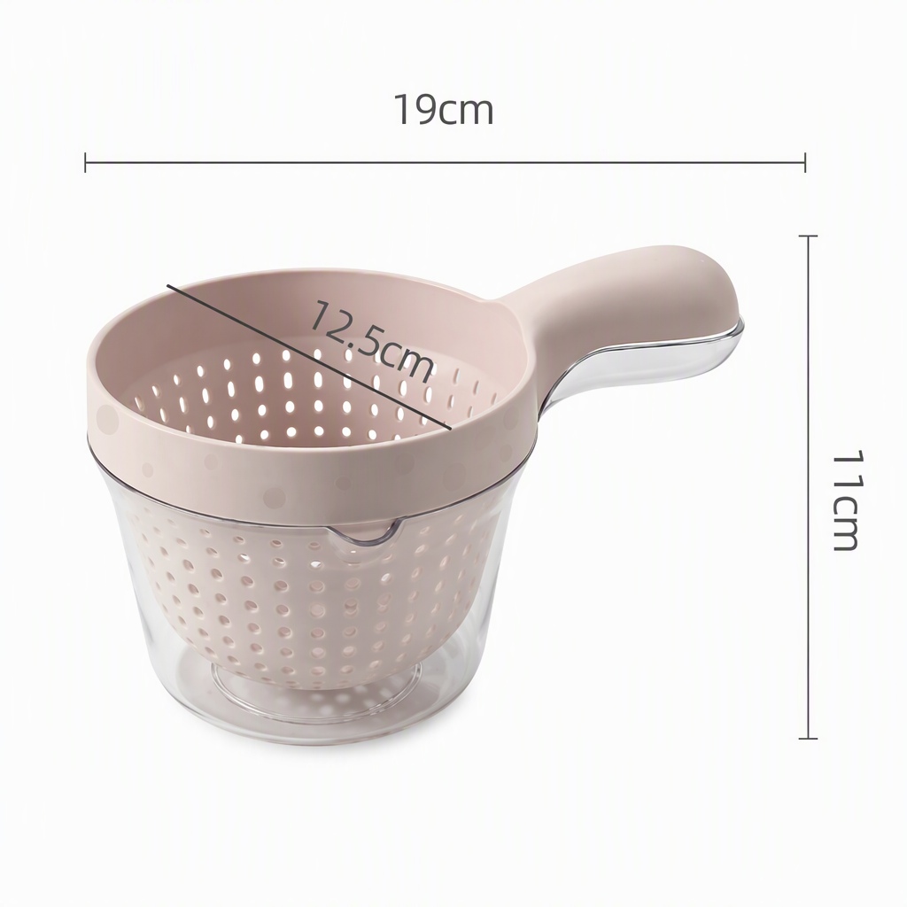 Handheld Double Layer Fruit Colander Thickened Plastic Drain Basket