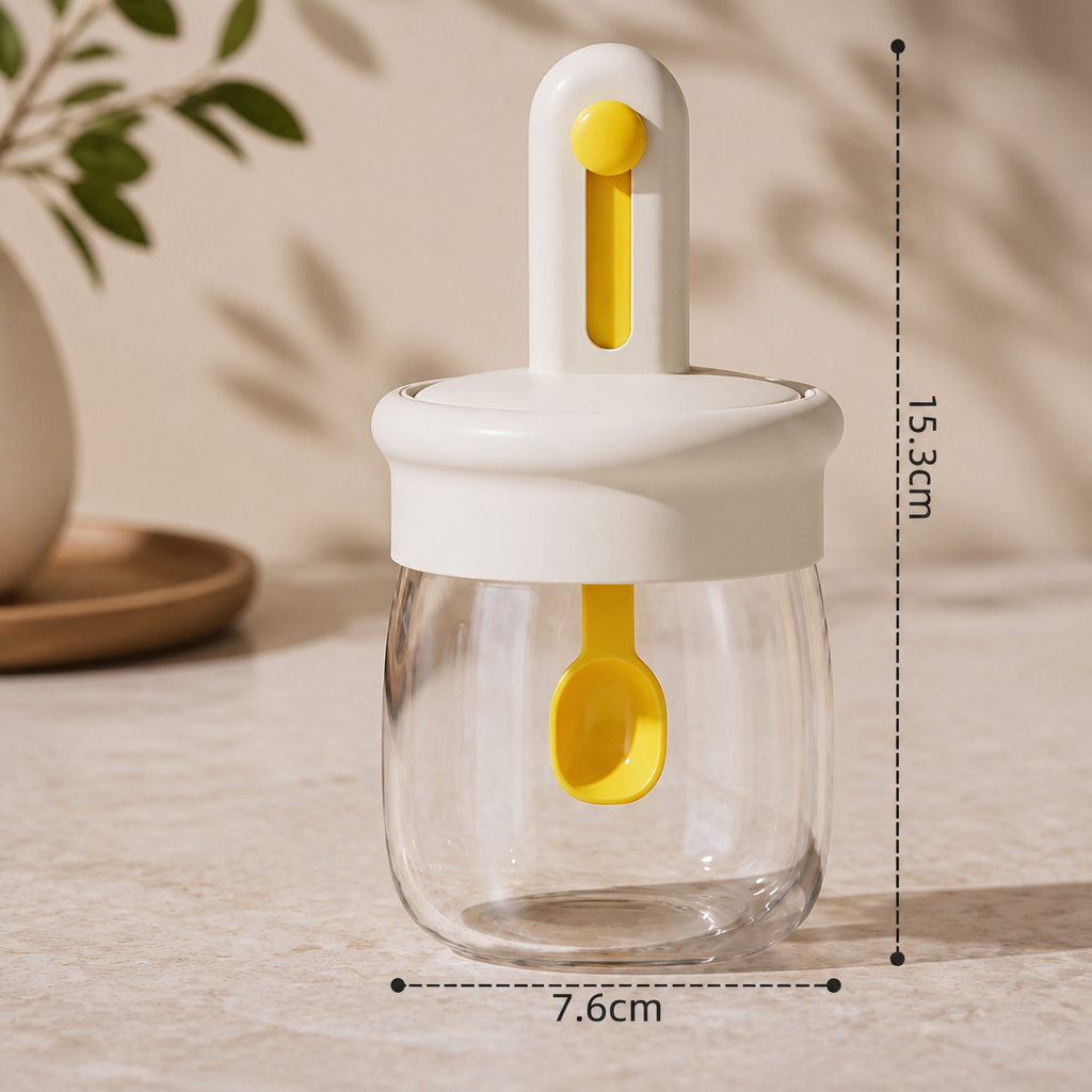 Glass Adjustable Seasoning Jar Kitchen Salt Spice Container