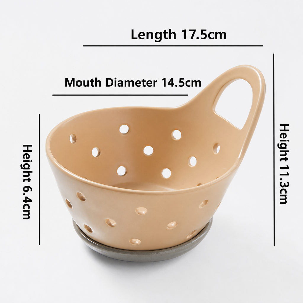 Ceramic Colander Bowl Fruit Basket Multifunctional Drainage Serving Bowl