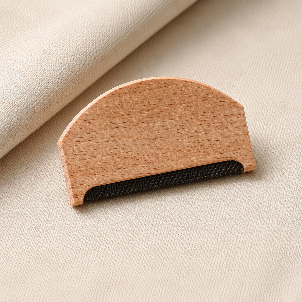 Beech Wood Lint Remover Manual Fabric Hair Cleaner