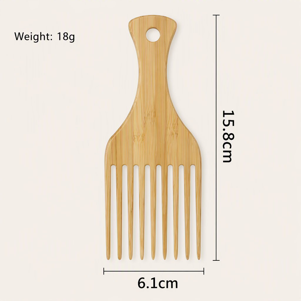 Natural Wood Bamboo Hair Pick Comb