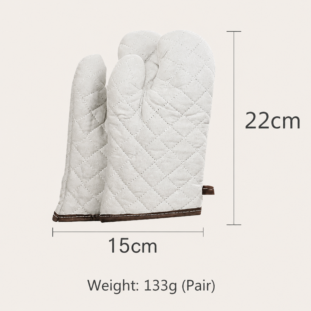White Microwave Baking Heat Resistant Gloves Kitchen Cooking