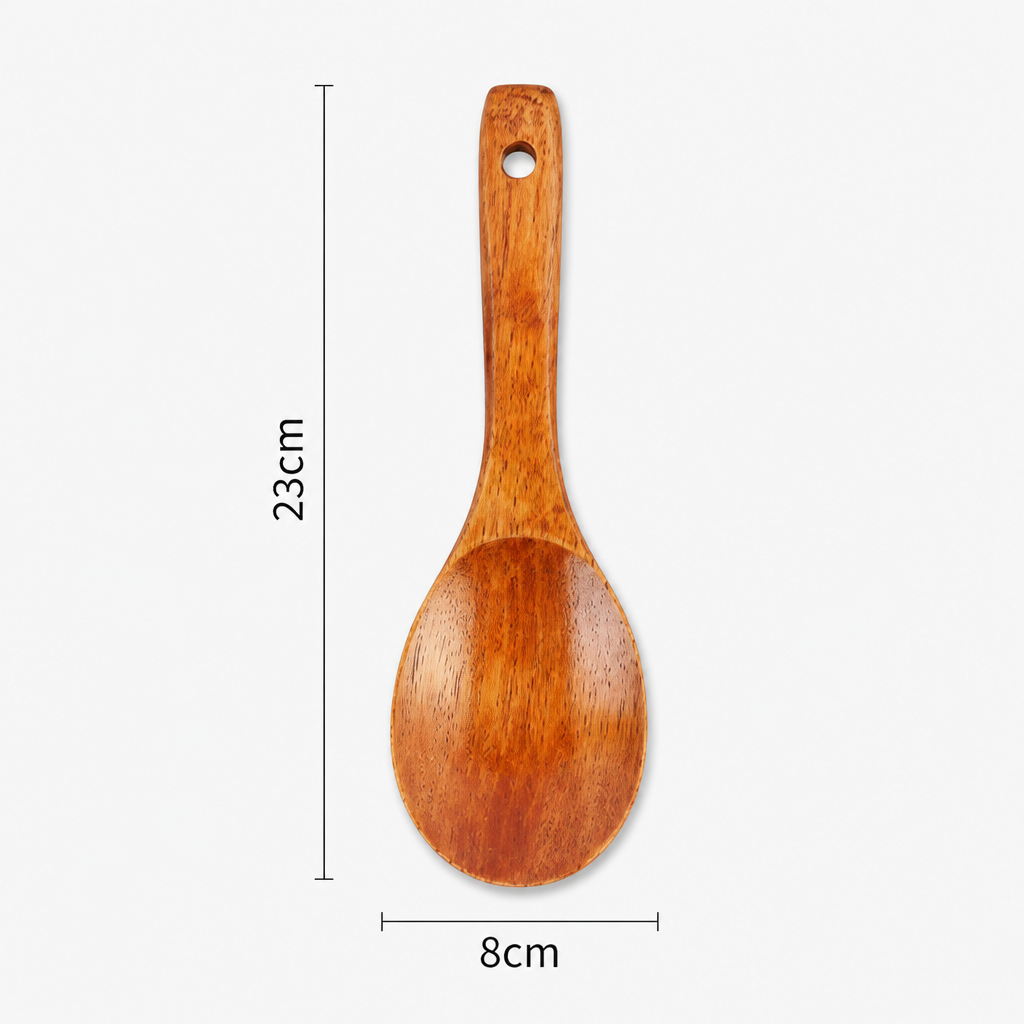 Solid Wood Cooking Spatula, Long Handle Wooden Kitchen Turner