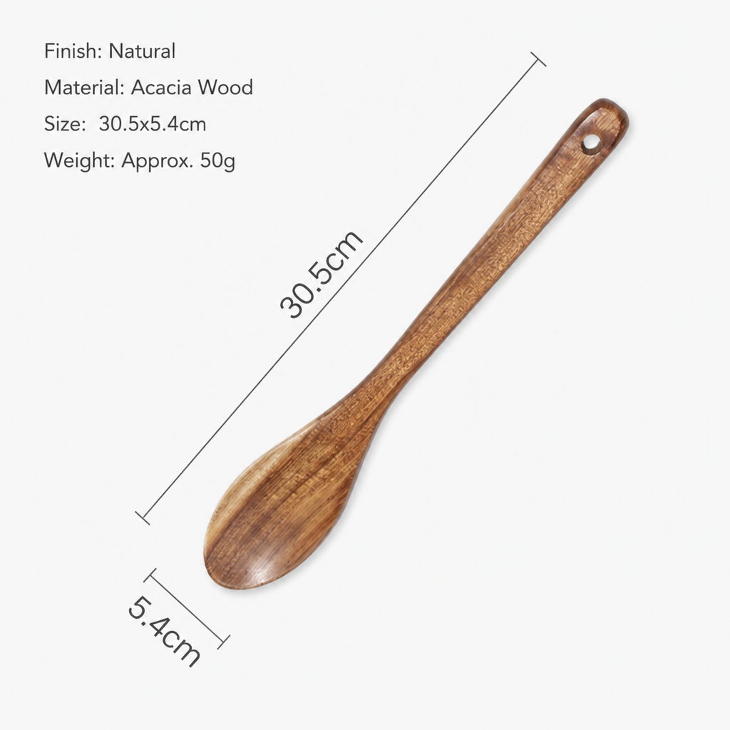 Long Handle Wooden Cooking Spoon