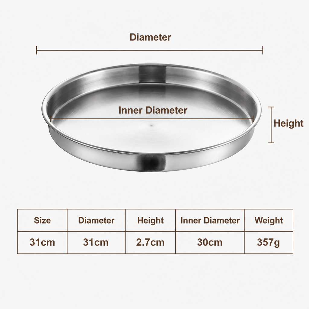 Stainless Steel Round Serving Tray