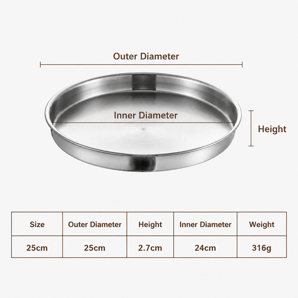 Stainless Steel Round Serving Tray