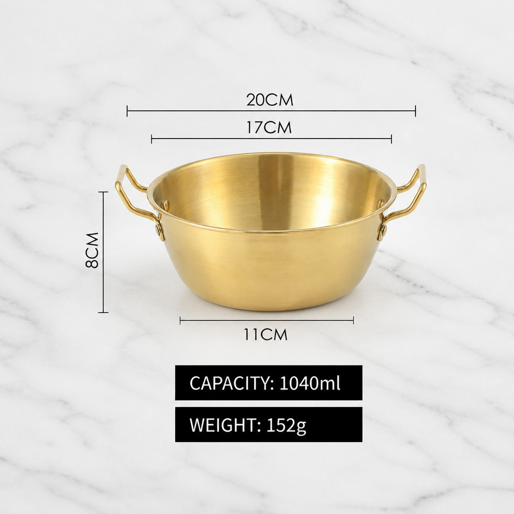 Stainless Steel Mini Cooking Pot with Double Handles