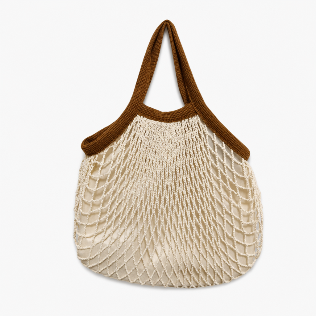 Cotton Woven Mesh Shopping Bag with Lining