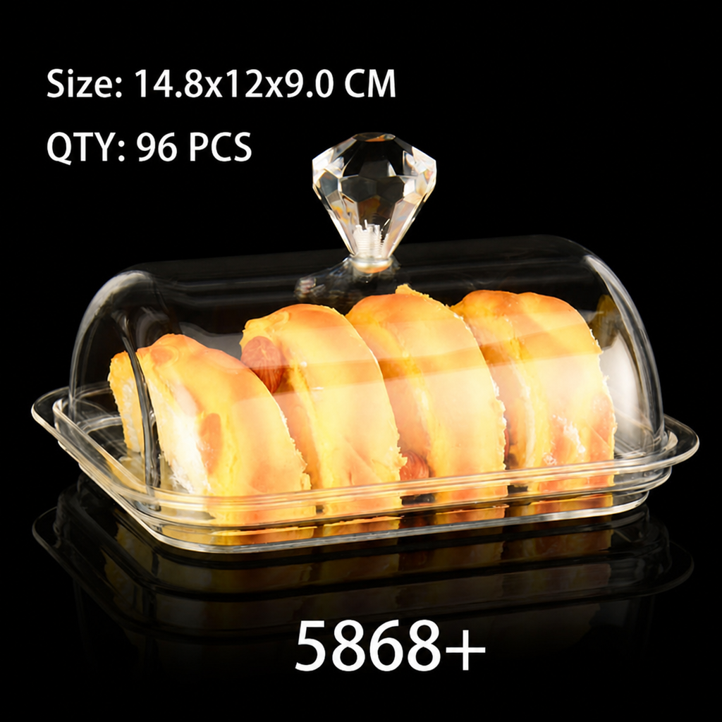 Clear Acrylic Arched Dome Cake Display Box Rectangular Pastry Cover