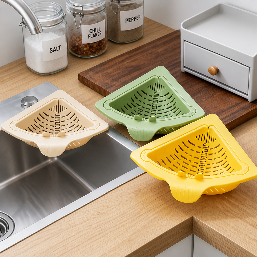 Magnetic Triangle Sink Strainer Basket for Kitchen Drainage