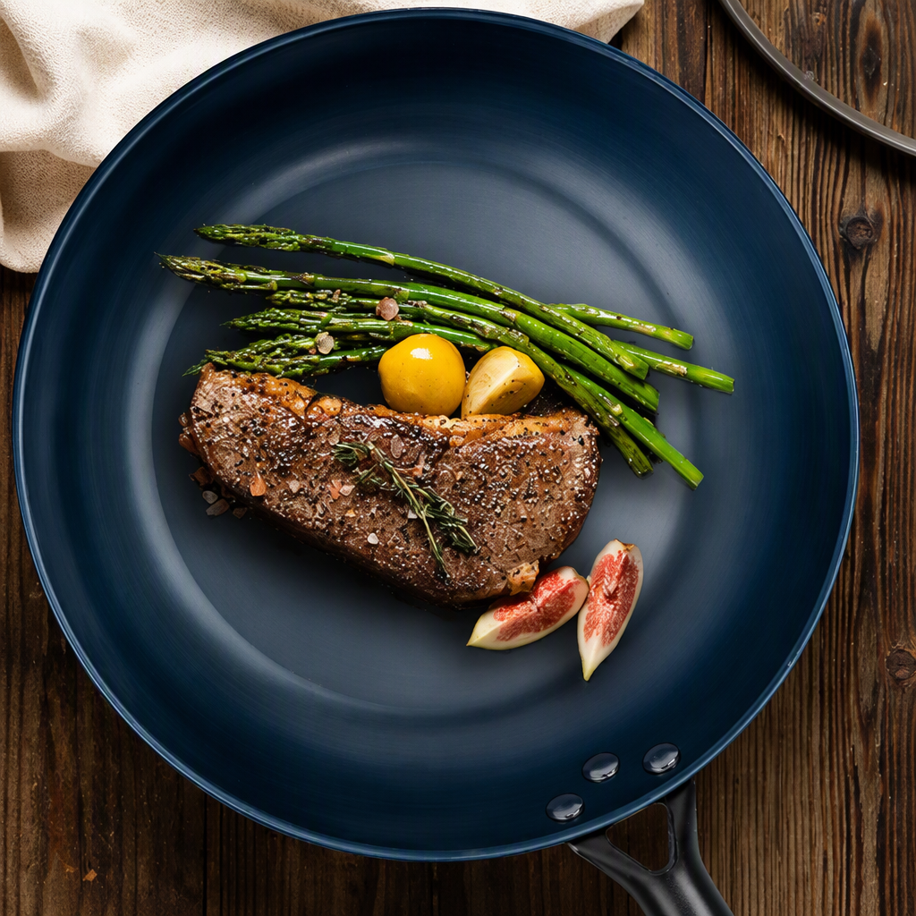 Nonstick Frying Pan with Wood Style Handle
