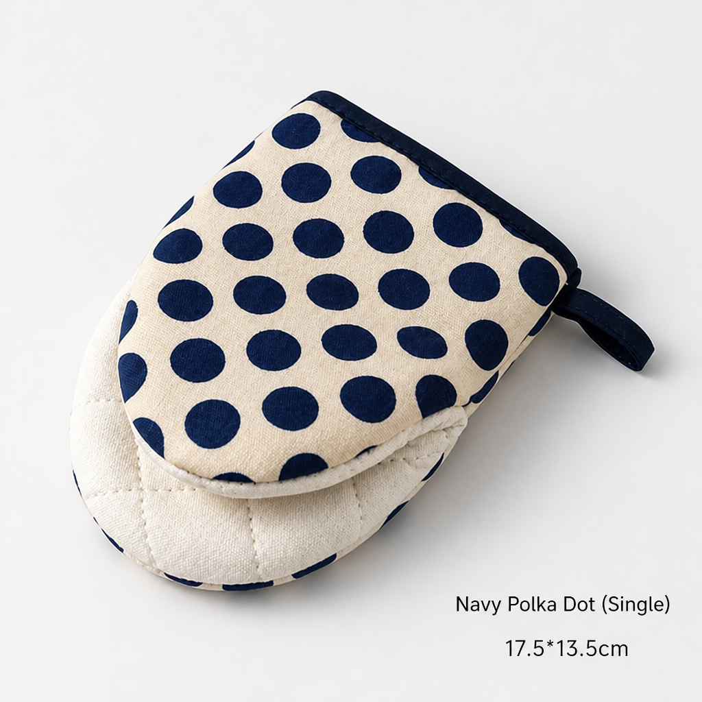 Thickened Cotton Polka Dot Oven Mitt for Baking and Cooking