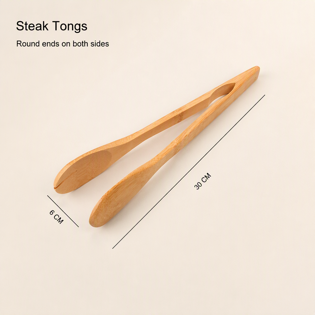 Natural Bamboo Food Tongs