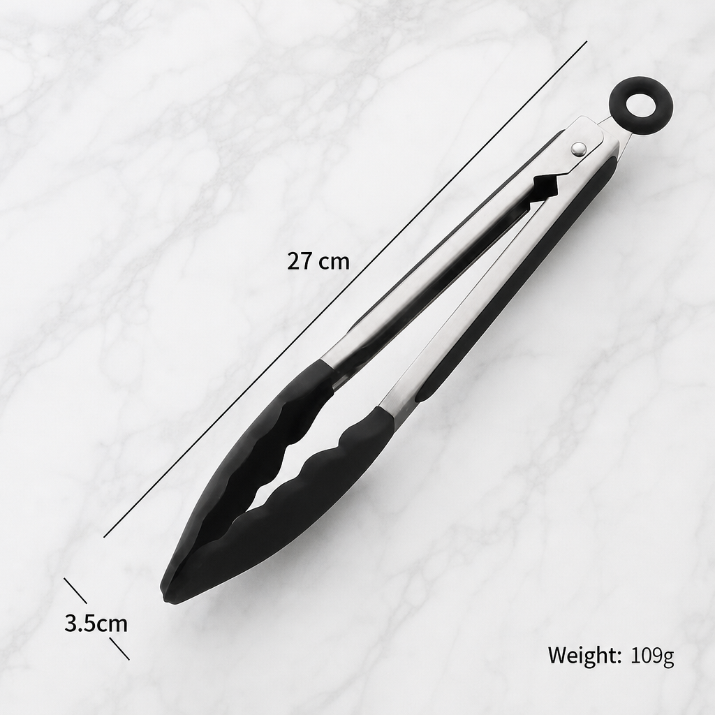 Heat Resistant Silicone Food Tongs for BBQ Grilling and Cooking