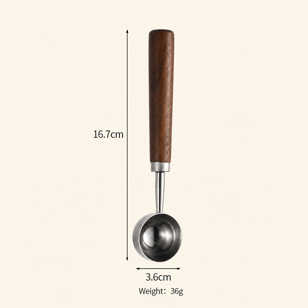 Walnut Wood Handle 304 Stainless Steel Measuring Spoon