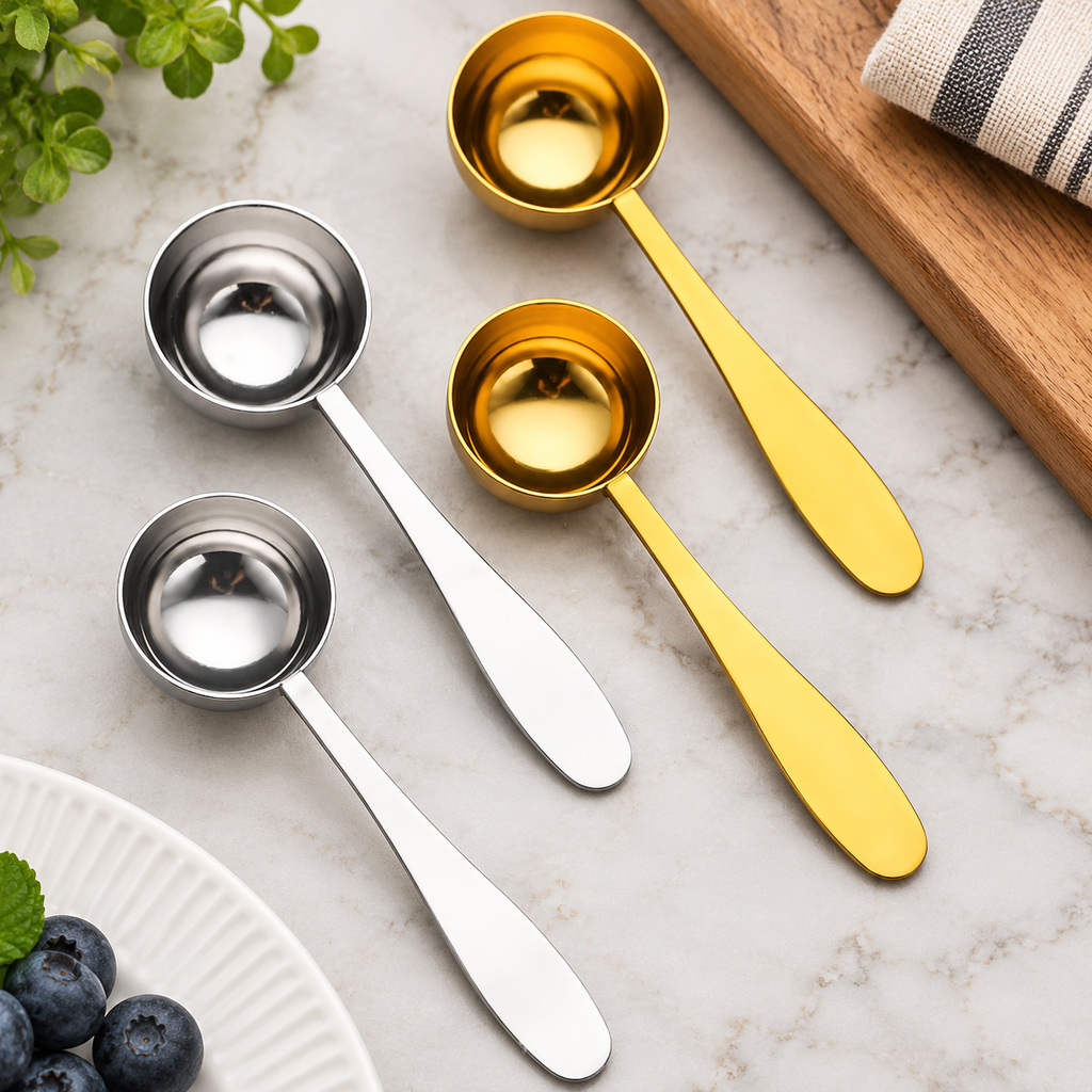 Gourd Handle Coffee Measuring Spoon, Stainless Steel Coffee Scoop